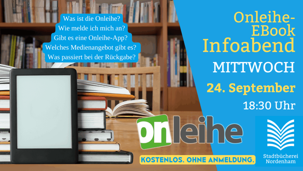 Onleihe E-Book Infoabend am 24.September 2025 in der Stadtbücherei Nordenham