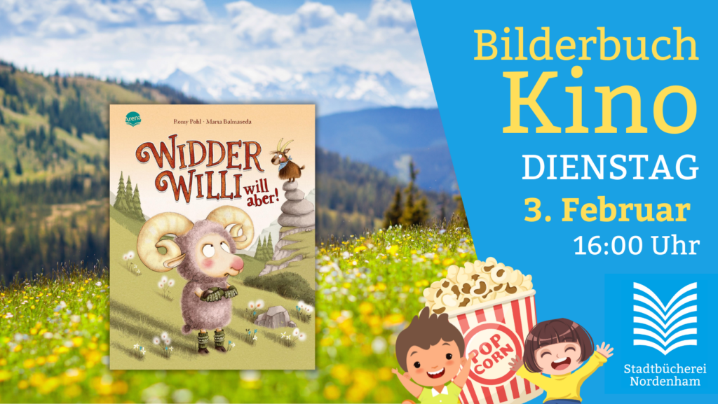 Bilderbuchkino 3.Februar 2026 um 16:00 Uhr in der Stadtbücherei Nordenham