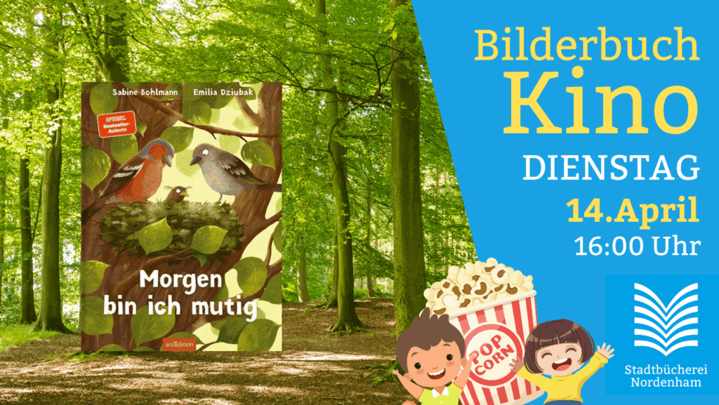 Bilderbuchkino in der Stadtbücherei Nordenham am 14.April 2026 um 16 Uhr