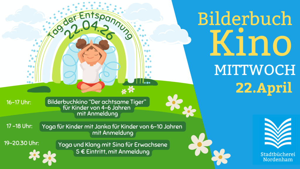 Tag der Entspannung in der Stadtbücherei Nordenham am 22.April 2026. Mit Anmeldung.