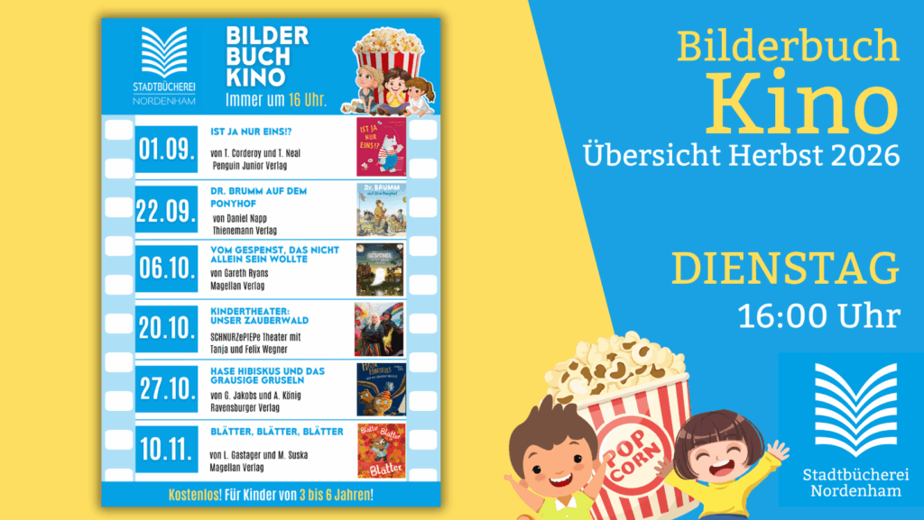 Bilderbuchkino Übersicht Herbst 2026.